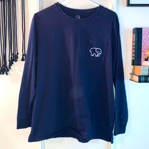 Ivory Ella navy long sleeve tee with front and back graphic size XL